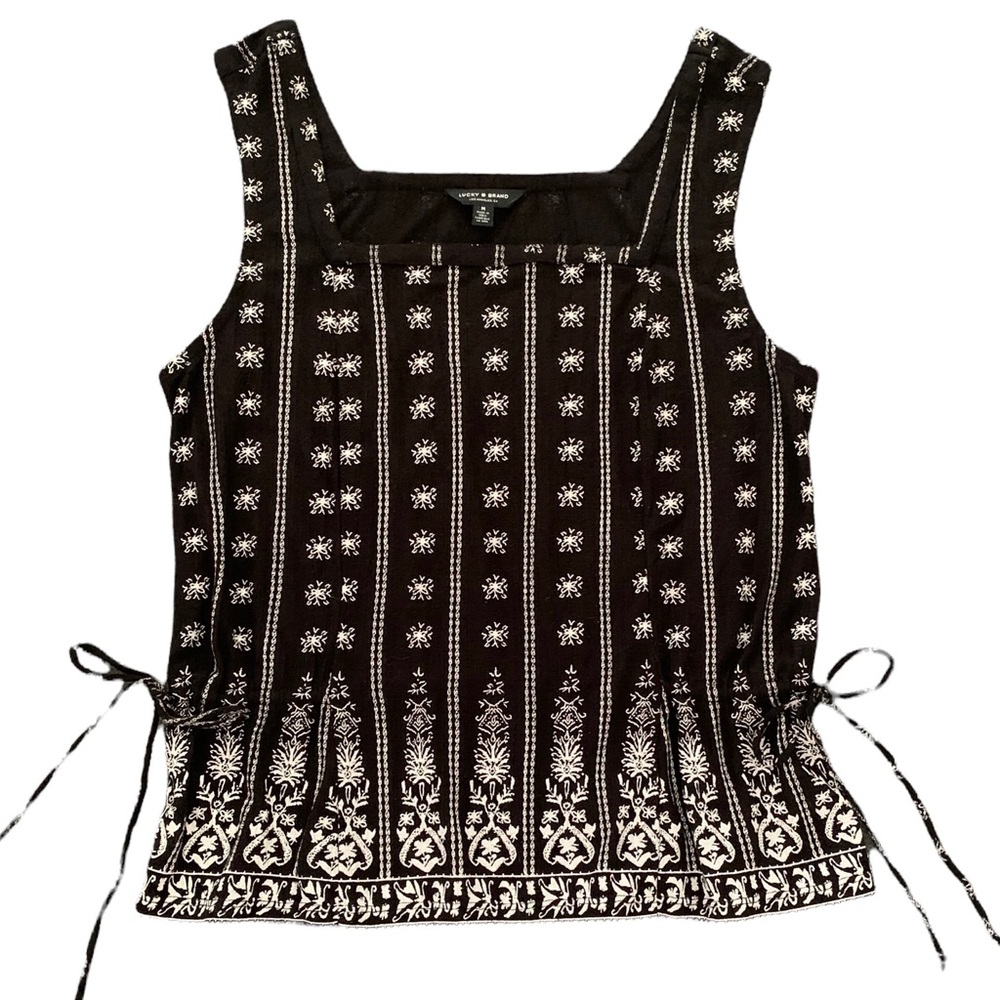 Lucky Brand Black/White Sleeveless Top
